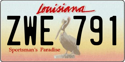 LA license plate ZWE791