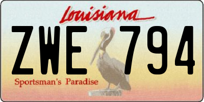 LA license plate ZWE794