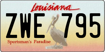 LA license plate ZWE795