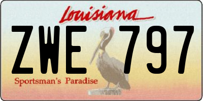 LA license plate ZWE797