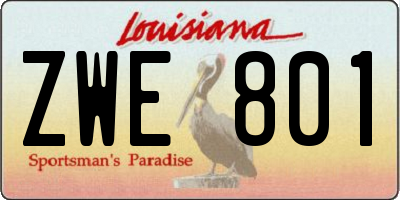 LA license plate ZWE801