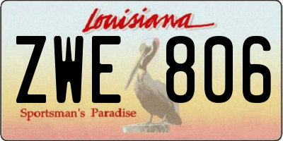 LA license plate ZWE806