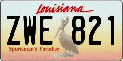 LA license plate ZWE821