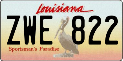 LA license plate ZWE822