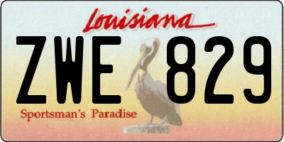 LA license plate ZWE829