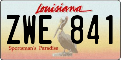 LA license plate ZWE841