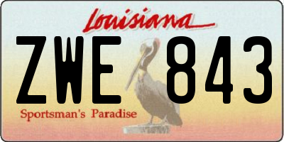 LA license plate ZWE843