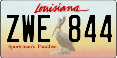 LA license plate ZWE844