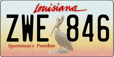 LA license plate ZWE846