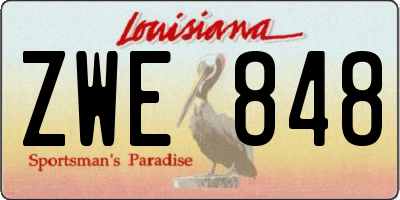 LA license plate ZWE848