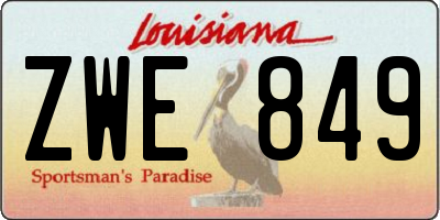 LA license plate ZWE849