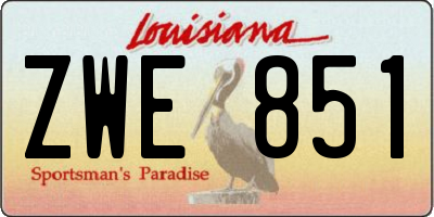 LA license plate ZWE851