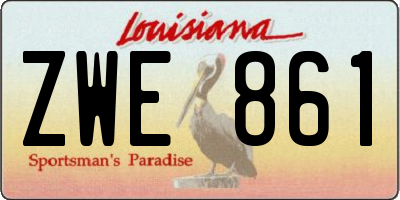 LA license plate ZWE861