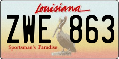 LA license plate ZWE863