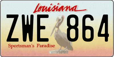 LA license plate ZWE864