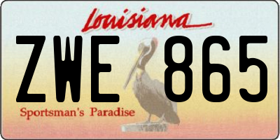 LA license plate ZWE865