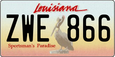 LA license plate ZWE866