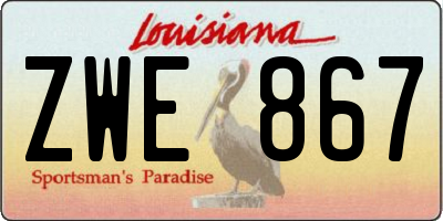 LA license plate ZWE867