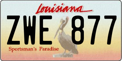 LA license plate ZWE877