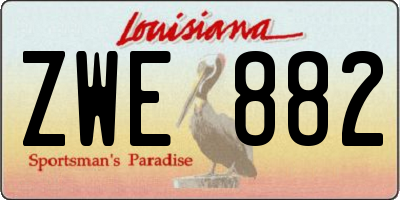 LA license plate ZWE882