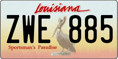 LA license plate ZWE885