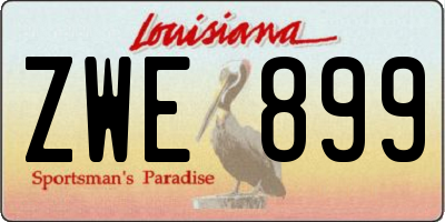 LA license plate ZWE899