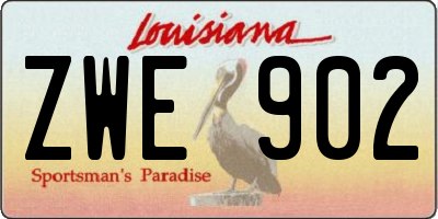 LA license plate ZWE902