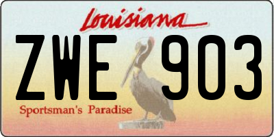 LA license plate ZWE903