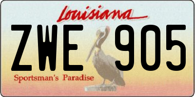 LA license plate ZWE905