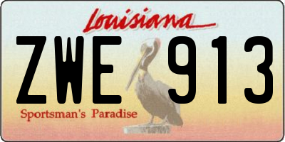 LA license plate ZWE913