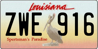 LA license plate ZWE916