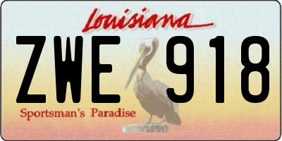LA license plate ZWE918