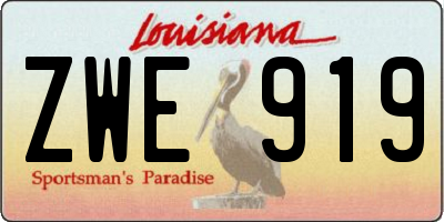 LA license plate ZWE919