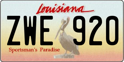 LA license plate ZWE920