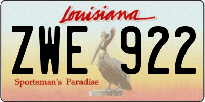 LA license plate ZWE922