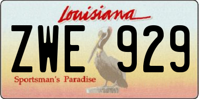 LA license plate ZWE929