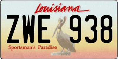 LA license plate ZWE938