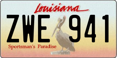 LA license plate ZWE941