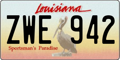 LA license plate ZWE942