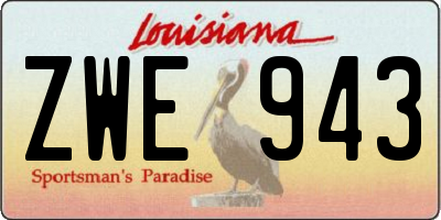 LA license plate ZWE943