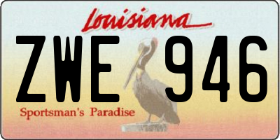 LA license plate ZWE946