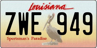 LA license plate ZWE949