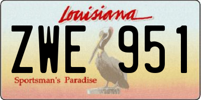 LA license plate ZWE951