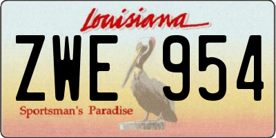 LA license plate ZWE954