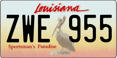 LA license plate ZWE955