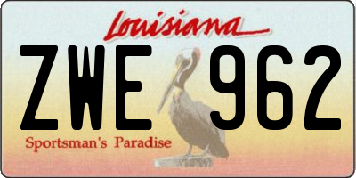 LA license plate ZWE962