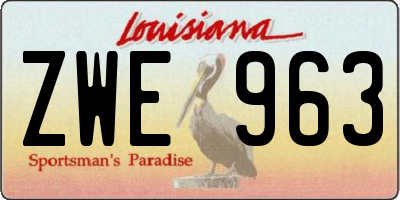 LA license plate ZWE963