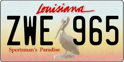 LA license plate ZWE965