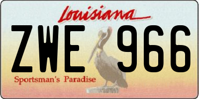 LA license plate ZWE966