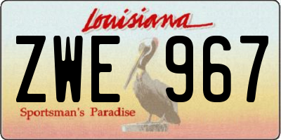 LA license plate ZWE967